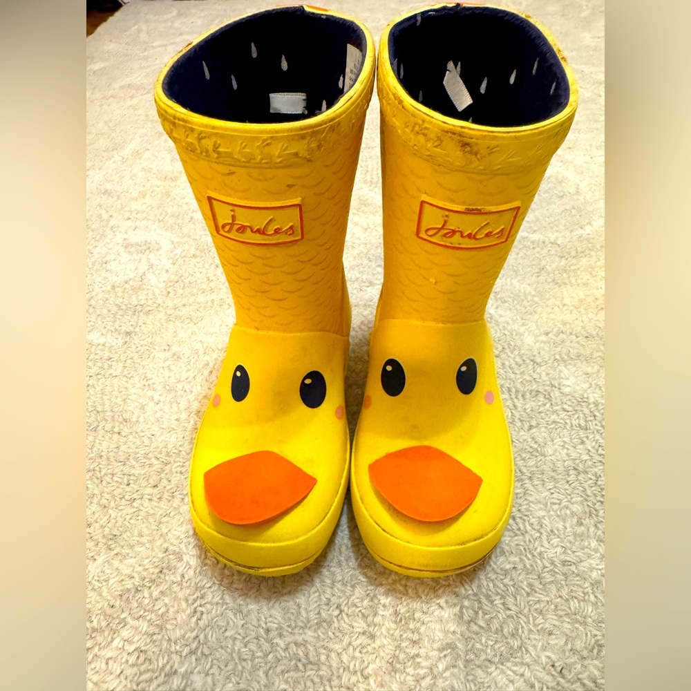 Joules Yellow Duck Rainboot toddler 7